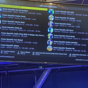 Ocean Republic Brewing - Beer menu - Brewpubs Near Me - Stuart, Florida