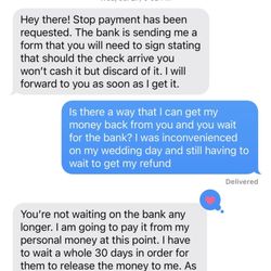 Kevin's Events Floral & Decor - Text from Kevin saying he will pay me but he never did !