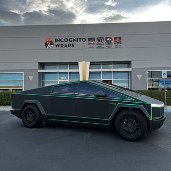Incognito Wraps - Cybertruck - Custom Tron Inspired Vinyl Wrap + Window Tint - Vehicle Wraps Near Me - Las Vegas, Nevada Incognito Wraps - Cybertruck - Custom Tron Inspired Vinyl Wrap + Window Tint - Vehicle Wraps Near Me - Las Vegas, Nevada