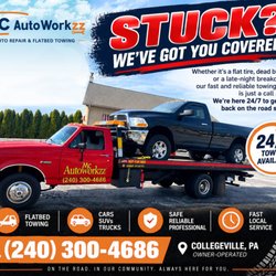 MC AutoWorkzz - Stuck on the road? MC AutoWorkzz has you covered -- 24/7 flatbed towing you can count on.