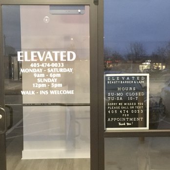 Elevated Beauty Bar - Hours, believe the one on the right is the most updated but not 100% sure - Men's Hair Salons Near Me - Oklahoma City, Oklahoma Elevated Beauty Bar - Hours, believe the one on the right is the most updated but not 100% sure - Men's Hair Salons Near Me - Oklahoma City, Oklahoma