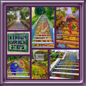 Hidden Garden Steps - Montage of images from the Hidden Garden Steps - Public Art Near Me - San Francisco, California Hidden Garden Steps - Montage of images from the Hidden Garden Steps - Public Art Near Me - San Francisco, California