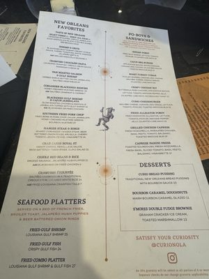 Menu photo 1 Curio Bistro New Orleans, LA Menu photo 1 Curio Bistro New Orleans, LA
