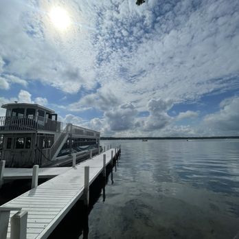 Lake Lawn Resort - Pier with their deck boat - Resorts Near Me - Delavan, Wisconsin