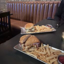Burger and chicken sandwich