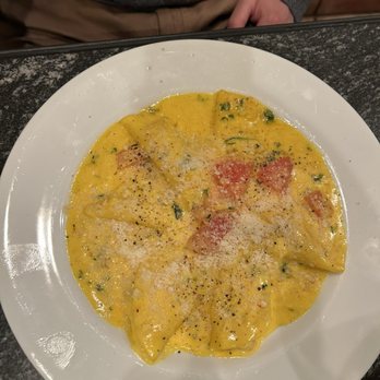 Trattoria I Trulli - Ravioli Mezze Lune all ' Aragosta My boyfriend thoroughly enjoyed this dish! He loved the saffron sauce! - Italian Near Me - Encinitas, California Trattoria I Trulli - Ravioli Mezze Lune all ' Aragosta My boyfriend thoroughly enjoyed this dish! He loved the saffron sauce! - Italian Near Me - Encinitas, California