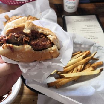 Packsaddle BBQ - Poor boy and fries - Barbeque Near Me - San Angelo, Texas Packsaddle BBQ - Poor boy and fries - Barbeque Near Me - San Angelo, Texas