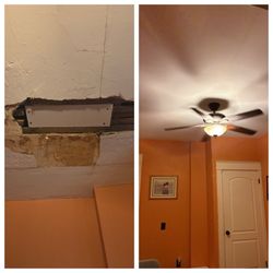 Noble Construction - Before and after of our ceiling