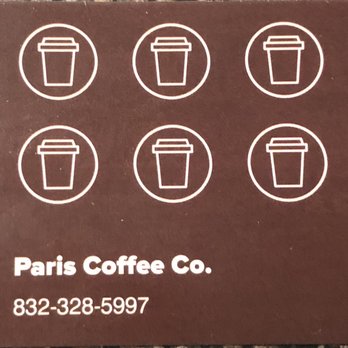 Gripon's Coffee - Back of punch card - Coffee & Tea Near Me - Pearland, Texas
