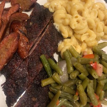 Gatlin's BBQ - Spicy Sausage. Spare Ribs. Mac n Cheese. Green Beans. - Barbeque Near Me - Houston, Texas Gatlin's BBQ - Spicy Sausage. Spare Ribs. Mac n Cheese. Green Beans. - Barbeque Near Me - Houston, Texas