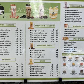 Miss Tea - Menu - Bubble Tea Near Me - Miami, Florida