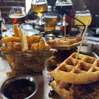 Wynkoop Brewing - Nashville chicken sliders and waffles - Pool Halls Near Me - Denver, Colorado Wynkoop Brewing - Nashville chicken sliders and waffles - Pool Halls Near Me - Denver, Colorado