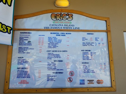 Menu photo 5 Eric's On The Pier Avalon, CA