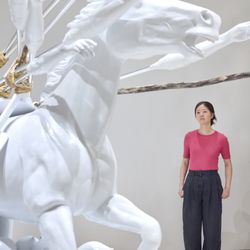 A large fiberglass sculpture featured at the 2026 Whitney biennial.