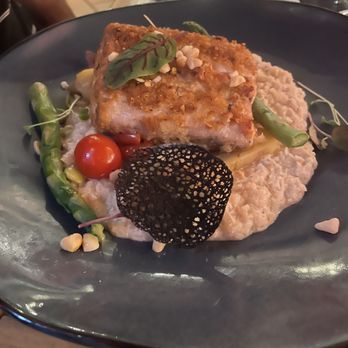 Tikis Grill & Bar - Swordfish, mac nut crust. Perfectly cooked fresh fish. - Seafood Near Me - Honolulu, Hawaii Tikis Grill & Bar - Swordfish, mac nut crust. Perfectly cooked fresh fish. - Seafood Near Me - Honolulu, Hawaii