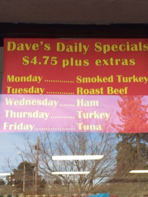 Menu photo 2 Dave's Market No 3 Santa Rosa, CA Menu photo 2 Dave's Market No 3 Santa Rosa, CA