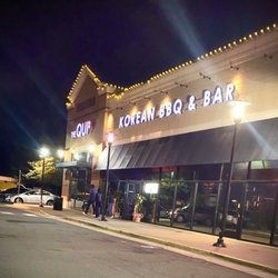 The QUI Korean BBQ & BAR - Exterior of the restaurant. Easy to find and right in the corner.