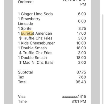 Eureka! - My bill was $95. I left no tip but THEY TOOK IT OUT! - American Near Me - Redlands, California Eureka! - My bill was $95. I left no tip but THEY TOOK IT OUT! - American Near Me - Redlands, California