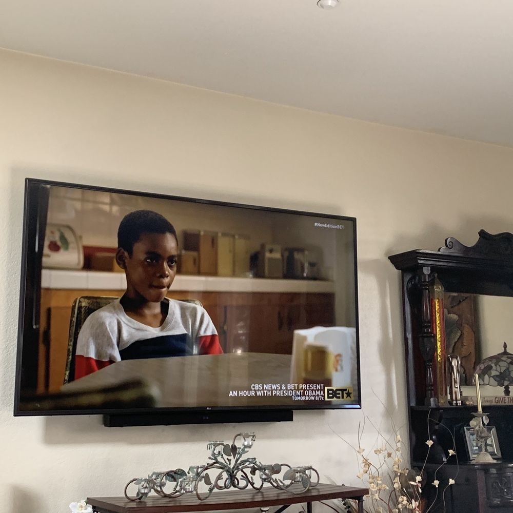 75" tv and sound bar 75" tv and sound bar