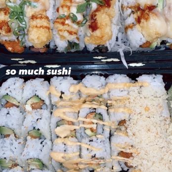 IYA Sushi and Noodle Kitchen - Bumble Crunch roll on top, Philadelphia roll - Sushi Bars Near Me - Amherst, Massachusetts IYA Sushi and Noodle Kitchen - Bumble Crunch roll on top, Philadelphia roll - Sushi Bars Near Me - Amherst, Massachusetts
