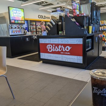 Triple O's - View of gas station store from attached restaurant - Burgers Near Me - Colborne, Ontario