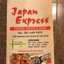 Japan Express - Here's a current menu