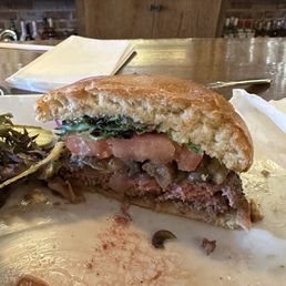 Perfectly cooked medium burger!!!!