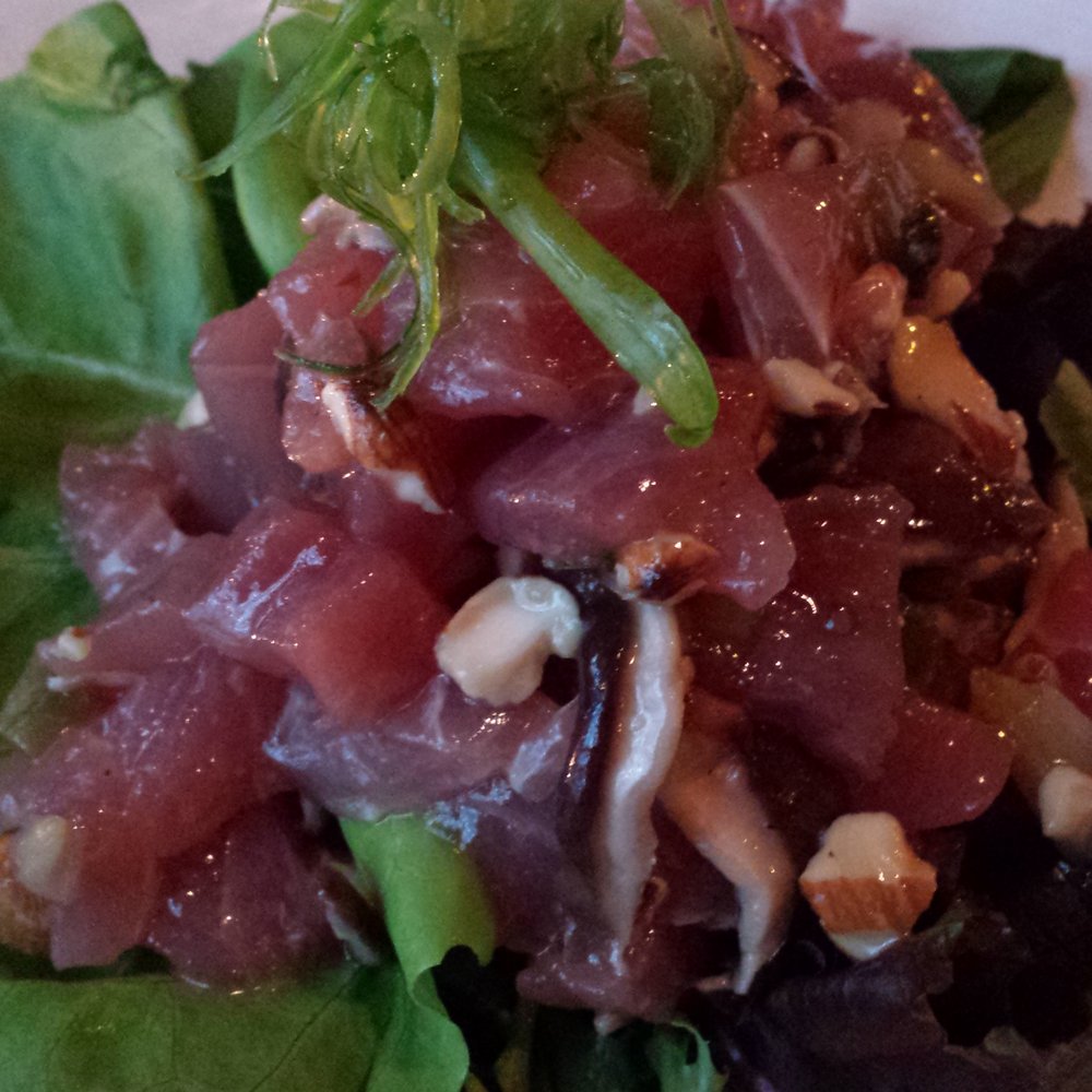 Mizuna - Ahi poke with shiitake mushrooms. - New American Near Me - Spokane, Washington Mizuna - Ahi poke with shiitake mushrooms. - New American Near Me - Spokane, Washington