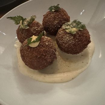 Persimmon - Braised green croquettes w/ mornay sauce - New American Near Me - Providence, Rhode Island