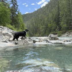 Lussier Hot Springs - Upriver view