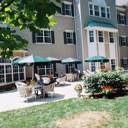 Acorn Glen - Our residents enjoy our outdoor patio overlooking our beautiful grounds.