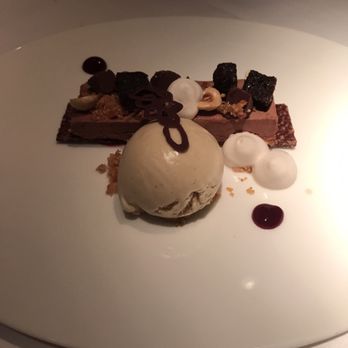 Boulevard - Dark Chocolate Caramel Mousse and Hazelnut Praline 'Tart' ($12) - New American Near Me - San Francisco, California Boulevard - Dark Chocolate Caramel Mousse and Hazelnut Praline 'Tart' ($12) - New American Near Me - San Francisco, California