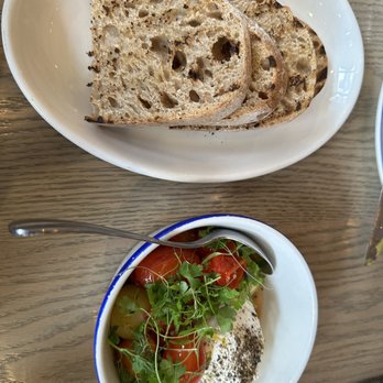 Ten Foot Henry - tomatoes, herbs, whipped feta, sidewalk sourdough toast - Canadian (New) Near Me - Calgary, Alberta Ten Foot Henry - tomatoes, herbs, whipped feta, sidewalk sourdough toast - Canadian (New) Near Me - Calgary, Alberta