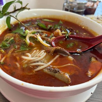 Kim's Pho & Grill Louetta - P10. Bun Bo Hue - Spicy Noodle Soup - Vietnamese Near Me - Houston, Texas Kim's Pho & Grill Louetta - P10. Bun Bo Hue - Spicy Noodle Soup - Vietnamese Near Me - Houston, Texas