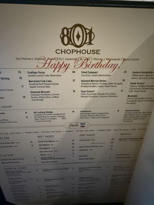 Menu photo 1 801 Chophouse Des Moines, IA Menu photo 1 801 Chophouse Des Moines, IA