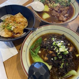 Big meat noodle soup, braised beef noodle soup, chili oil wontons Big meat noodle soup, braised beef noodle soup, chili oil wontons