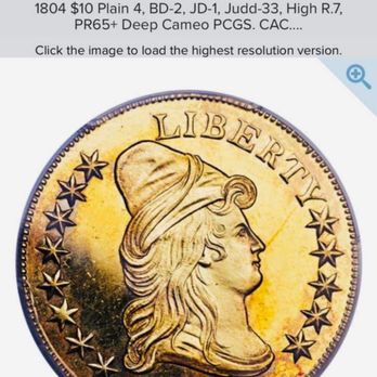 Heritage Auctions - 1804 $10 Gold PCGS PF65+ Deep Cameo - Auction Houses Near Me - Dallas, Texas