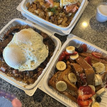 My Cafe - Loco Moco with fried rice, Lox Benedict, and Loaded French Toast online via - Breakfast & Brunch Near Me - Kapolei, Hawaii My Cafe - Loco Moco with fried rice, Lox Benedict, and Loaded French Toast online via - Breakfast & Brunch Near Me - Kapolei, Hawaii