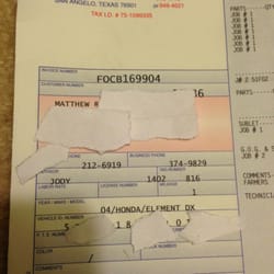 Jim Bass Collision & Supply - Since Jim bass is claiming they never worked on my Honda... Here is the proof for my review.