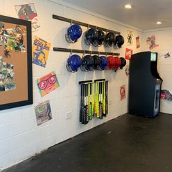 Sam's Batting Cages - We have bats and helmets for use.