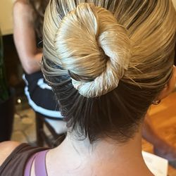 Picky Pam at the Beach - My fancy bun post treatment.