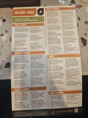 Menu photo 3 OB Surf Lodge San Diego, CA