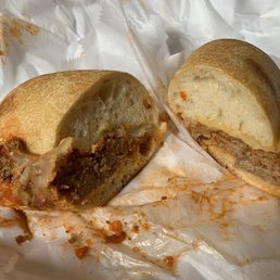 Nonna meatballs sandwich on ciabatta Nonna meatballs sandwich on ciabatta