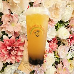 Rain-bo Island - Passion Fruit Green Tea with Boba
