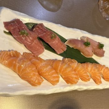 Shimogamo - Chandler - 2 Piece Salmon Nigiri. 2 Piece Albacore Nigiri, Otoro nigii - Sushi Bars Near Me - Chandler, Arizona Shimogamo - Chandler - 2 Piece Salmon Nigiri. 2 Piece Albacore Nigiri, Otoro nigii - Sushi Bars Near Me - Chandler, Arizona