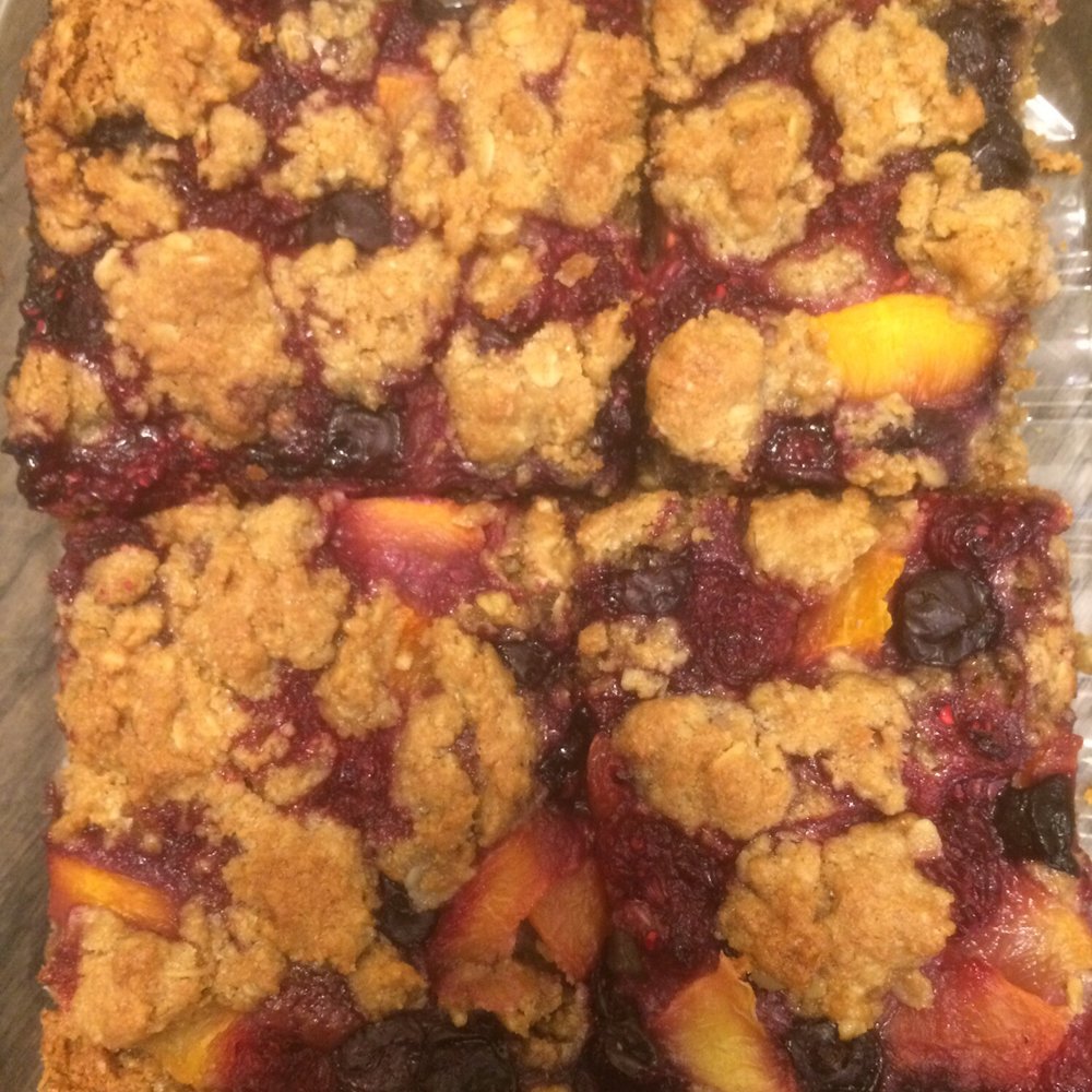 Great Harvest Bread - 4 squares of Savannah bar (wheat granola, raspberry, blueberry, & peach). $2.25 per square. - Bakeries Near Me - Katy, Texas Great Harvest Bread - 4 squares of Savannah bar (wheat granola, raspberry, blueberry, & peach). $2.25 per square. - Bakeries Near Me - Katy, Texas