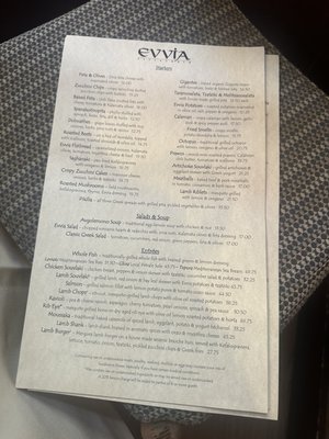 Menu photo 6 Evvia Estiatorio Palo Alto, CA