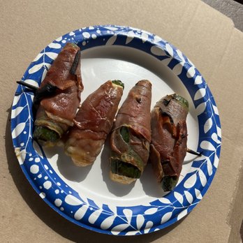 True Vine Brewing Company - Prosciutto wrapped jalapeño poppers (stuffed with beer cheese and roasted in a wood fired oven) - Breweries Near Me - Tyler, Texas True Vine Brewing Company - Prosciutto wrapped jalapeño poppers (stuffed with beer cheese and roasted in a wood fired oven) - Breweries Near Me - Tyler, Texas