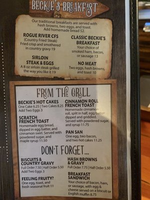 Menu photo 7 Beckie's Cafe Prospect, OR Menu photo 7 Beckie's Cafe Prospect, OR