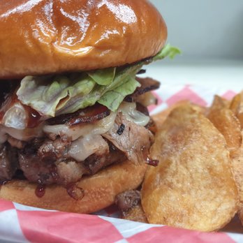 The Owl’s Nest - 4th Street- A waygu beef burger featuring brisket, bacon, and our blackberry Bourbon barbecue sauce. - Cocktail Bars Near Me - Alpena, Michigan The Owl’s Nest - 4th Street- A waygu beef burger featuring brisket, bacon, and our blackberry Bourbon barbecue sauce. - Cocktail Bars Near Me - Alpena, Michigan